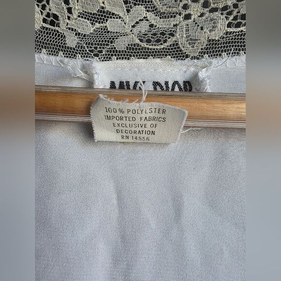 Vintage Miss Dior Ivory Nightgown Robe Lace Trim No Belt Sz S Union MADE IN USA - Picture 6 of 13